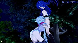 Chris Yukine And Tsubasa Kazanari Intense Lesbian Play