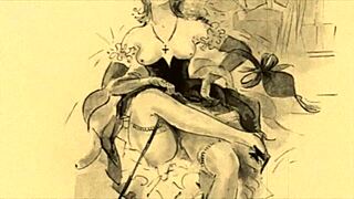 Vintage erotic drawings featuring hentai, cartoon, and anime characters in detailed sexual scenes