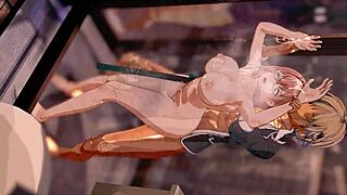 Tsukishiro Yanagi Bent Over in Wild Hentai Doggy Action