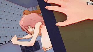 Tsukishiro Yanagi Bent Over in Wild Hentai Doggy Action