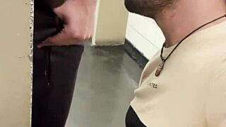 Teasing Public Encounter with Construction Worker in Toilet