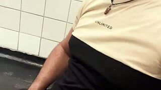 Teasing Public Encounter with Construction Worker in Toilet