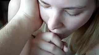 Big dick lover blonde teen gives great blow job
