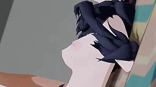 Kazusa beast in detailed 3d cartoon hentai anime scene