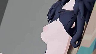 Kazusa beast in detailed 3d cartoon hentai anime scene