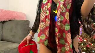 Anna Maria mature Latina in red lingerie for Christmas special