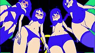 Pacman ghost girls dancing in three phases