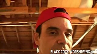 Bailey and I double team the cuckold's massive black cock in femdom bdsm scene