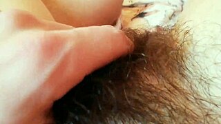 look at that hairy pussy getting fucked and cumshot close up