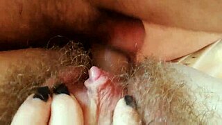 look at that hairy pussy getting fucked and cumshot close up
