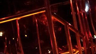 Frankie Hot Stockings Striptease In Retro Blue Film