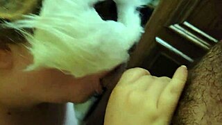 Quick closet sex with masked amateurs