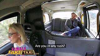 Female fake taxi: lost busty cabbie FUCKS lucky guy and SWALLOWS his load!