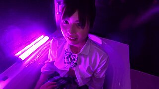 cute asian girl on a date in a love hotel