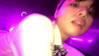 cute asian girl on a date in a love hotel