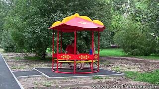 Blonde Marina bent over for hardcore fucking and cumshot