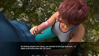 audrey and john watch couple having sex, she gives handjob in dusklight manor