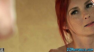 Redhead Babe Masturbates in Shower with Natural Tits