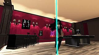 Strip Club Seductress Teases with Wild Lesbian Cunilingus Action.