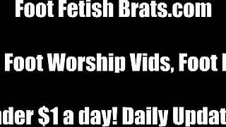 sucking sadie's delicious toes in heels