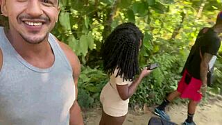 trip to the waterfall with friends