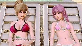 Explore harem hotel in anime game part 107