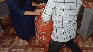 Indian Wife Gets Fucked In Kitchen Fixing Her Thirsty Pussy Problem