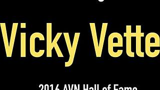 Hey, that cougar vicky vette oils her body and fingers her tight ass