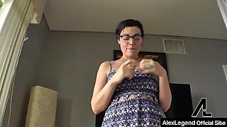 brunette sovereign syre in glasses gets facial from alex legend