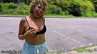 Latina BBW Blonde Touches Herself in Car Heat