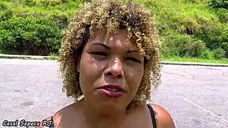 Latina BBW Blonde Touches Herself in Car Heat