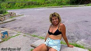 Latina BBW Blonde Touches Herself in Car Heat