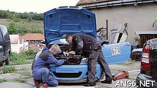 Lucky Guy Licks and Hammers Bald Pussy