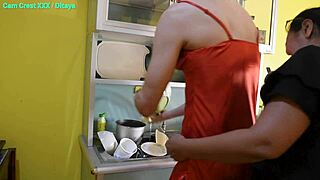 Ditaya forces sissy Cam Crest into kinky dish duty