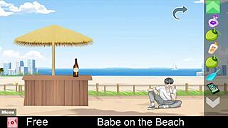 I relax on the beach with a hentai babe