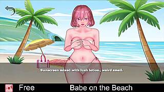 I relax on the beach with a hentai babe