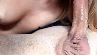 Amateur reality blowjob with cum on hard cock