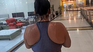 Dripping Sweat In Gym! Gifting Sweaty Panties And Feet!