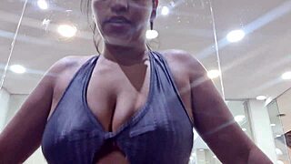 Dripping Sweat In Gym! Gifting Sweaty Panties And Feet!
