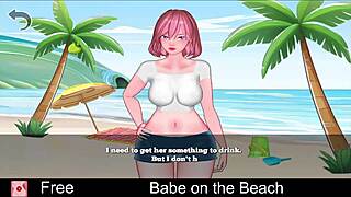 I relax on the beach with a hentai babe