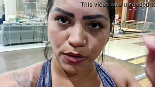 Dripping Sweat In Gym! Gifting Sweaty Panties And Feet!