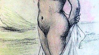 Vintage erotic illustration sparks curiosity. What secrets hide in this retro hentai cartoon art?