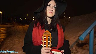 Public Agent Melany Mendes Blows Flute Before Outdoor POV Fucking