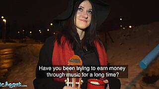 Public Agent Melany Mendes Blows Flute Before Outdoor POV Fucking