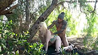Outdoor Cumshot Teasing Nymph's Natural Tits?