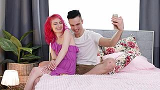 Young man aggressively bangs skinny chick