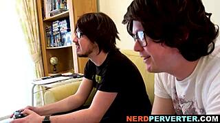 Blonde Beauty Sucks Two Hard Cocks in Wild Group Action