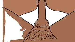 Couple fucking drawing part 2: black african intense action!