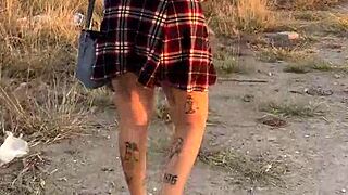 desconocida invites me to fuck in the street with gaping pussy