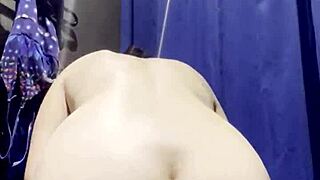 Hidden camera catches young latina exposing tits in department store fitting room!